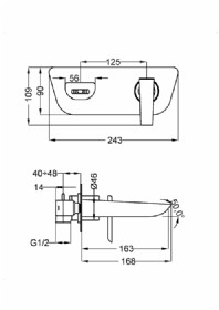 סוללה מהקיר לכיור רחצה דגם 72316 קוד