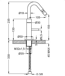 ברז לבידה מסתובב דגם 98403 לילו
