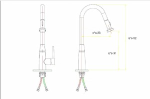 ברז נשלף למטבח דגם בריסל גימור כרום